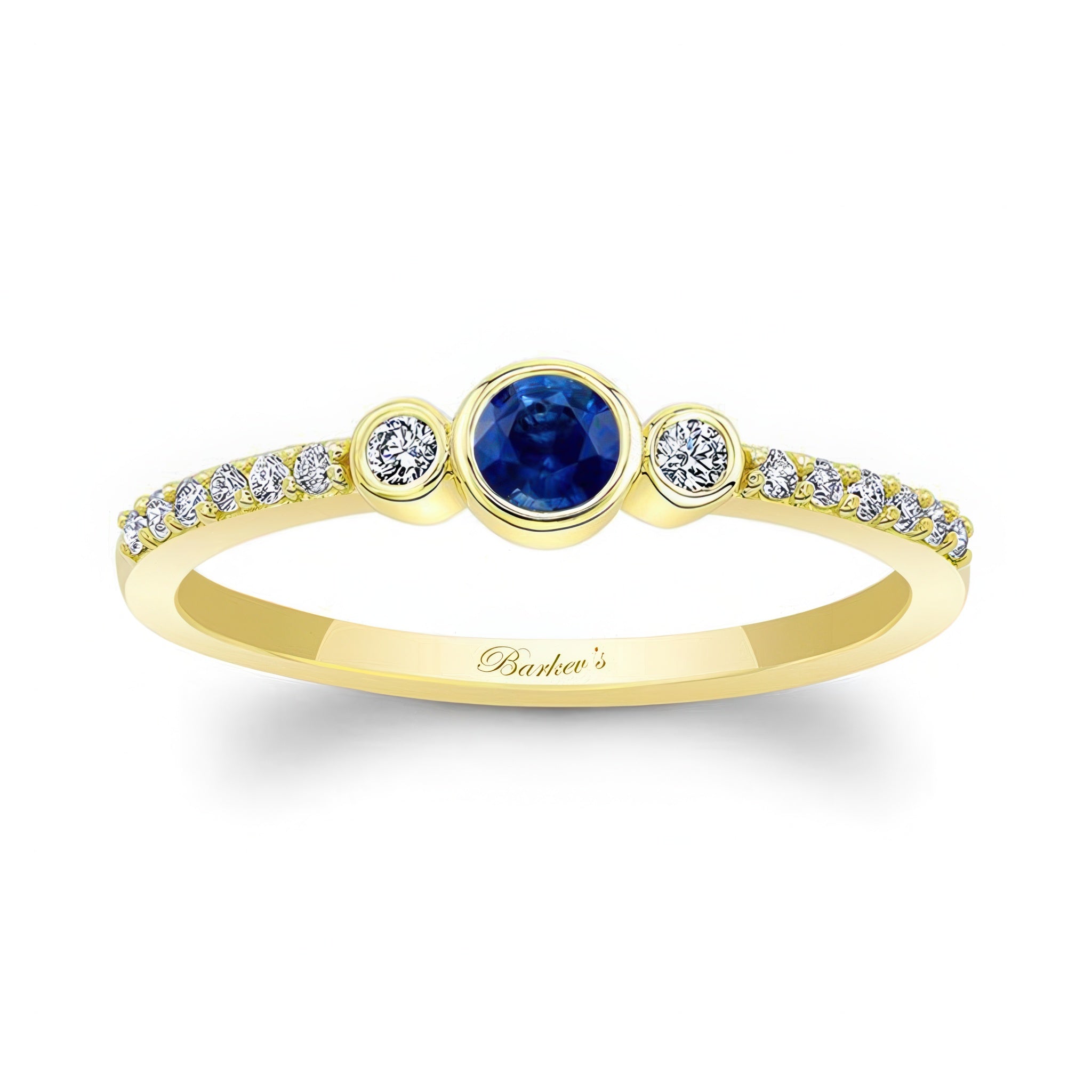 Mia Blue Sapphire Three Stone Diamond Promise Ring