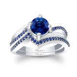 Blue Sapphire Split Shank Wedding Set