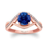 Lab Grown Blue Sapphire And Diamond Criss Cross Ring
