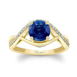 Lab Grown Blue Sapphire And Diamond Criss Cross Ring