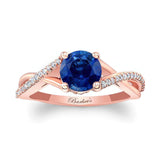 One Carat Lab Grown Blue Sapphire And Diamond Ring