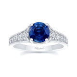 Lab Blue Sapphire And Diamond Vintage Ring