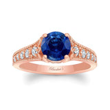 Lab Blue Sapphire And Diamond Vintage Ring
