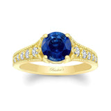 Lab Blue Sapphire And Diamond Vintage Ring