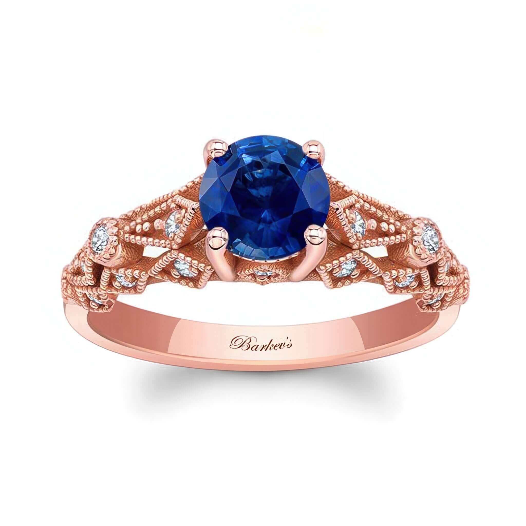Vintage Blue Sapphire And Diamond Ring