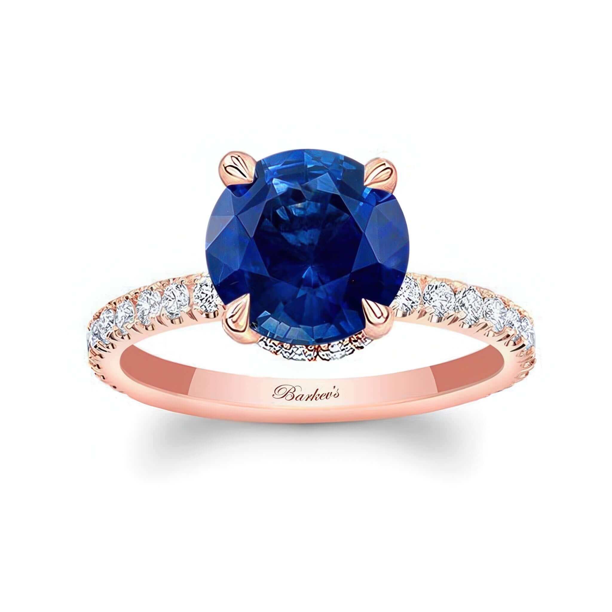 3 Carat Blue Sapphire And Diamond Halo Engagement Ring