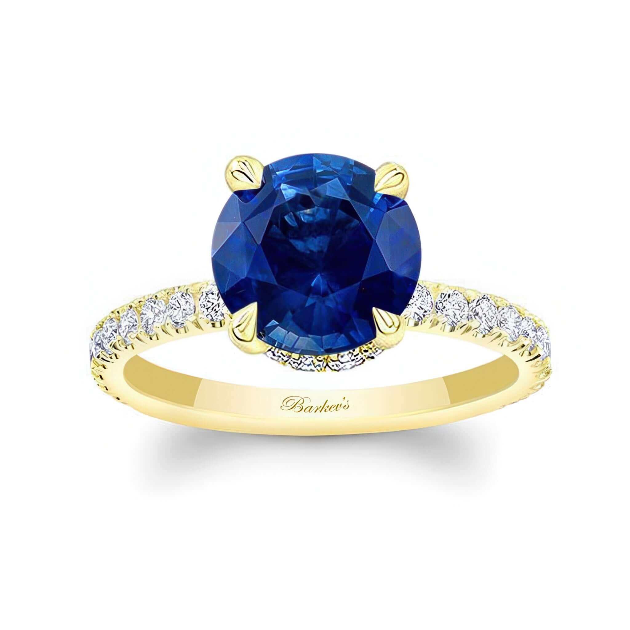 3 Carat Blue Sapphire And Diamond Halo Engagement Ring