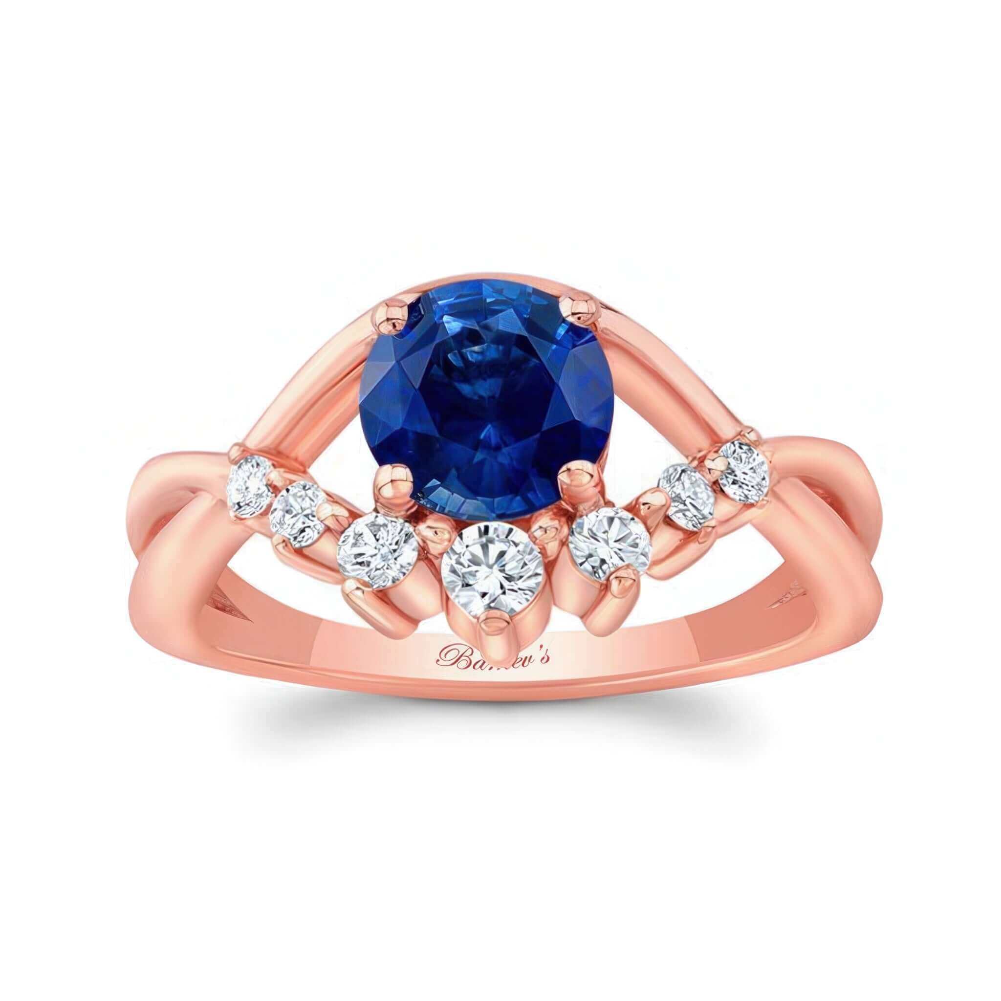 Blue Sapphire And Diamond Unique Engagement Ring