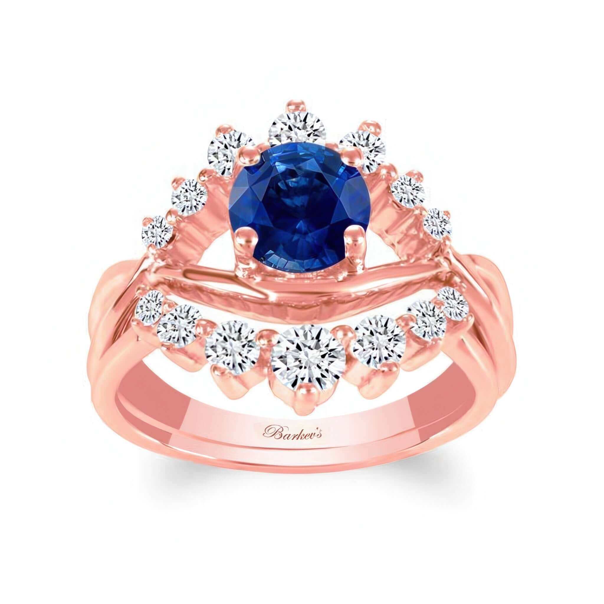 Blue Sapphire And Diamond Unique Wedding Set