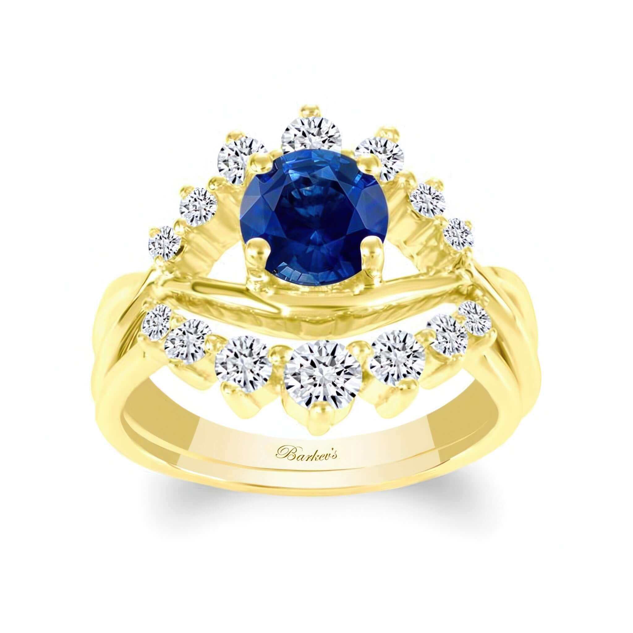 Blue Sapphire And Diamond Unique Wedding Set
