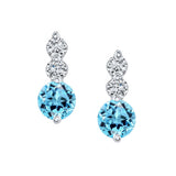 Blue Topaz And Diamond Earrings