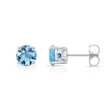 1 Carat Blue Topaz Studs