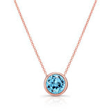 Bezel Blue Topaz Necklace