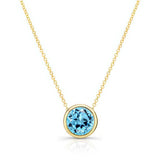 Bezel Blue Topaz Necklace