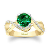 Emerald And Diamond Infinity Twist Engagement Ring