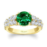 2 Carat Round Emerald And Diamond Engagement Ring