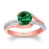 Simple 1 Carat Round Lab Emerald And Diamond Ring
