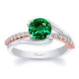 Simple 1 Carat Round Lab Emerald And Diamond Ring