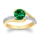 Simple 1 Carat Round Lab Emerald And Diamond Ring