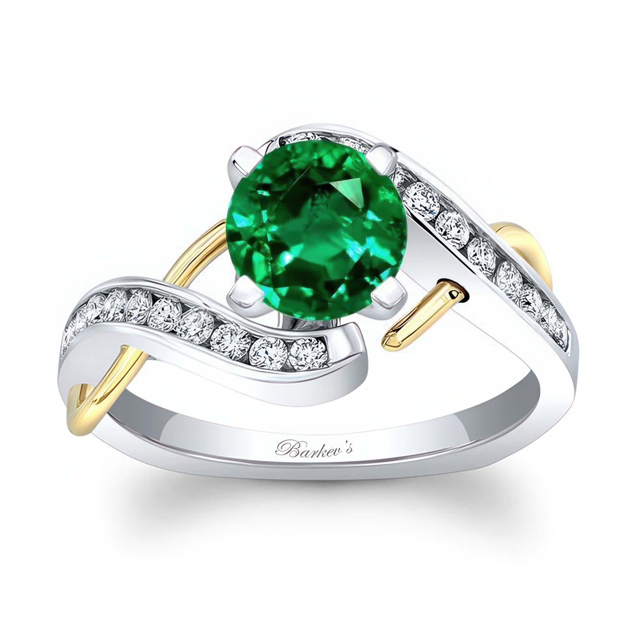 Emerald And Diamond Channel Ring