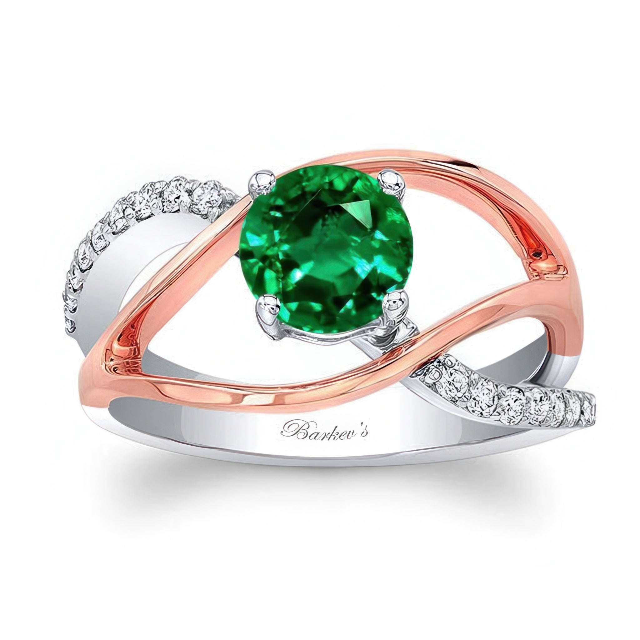 Open Shank Emerald And Diamond Ring