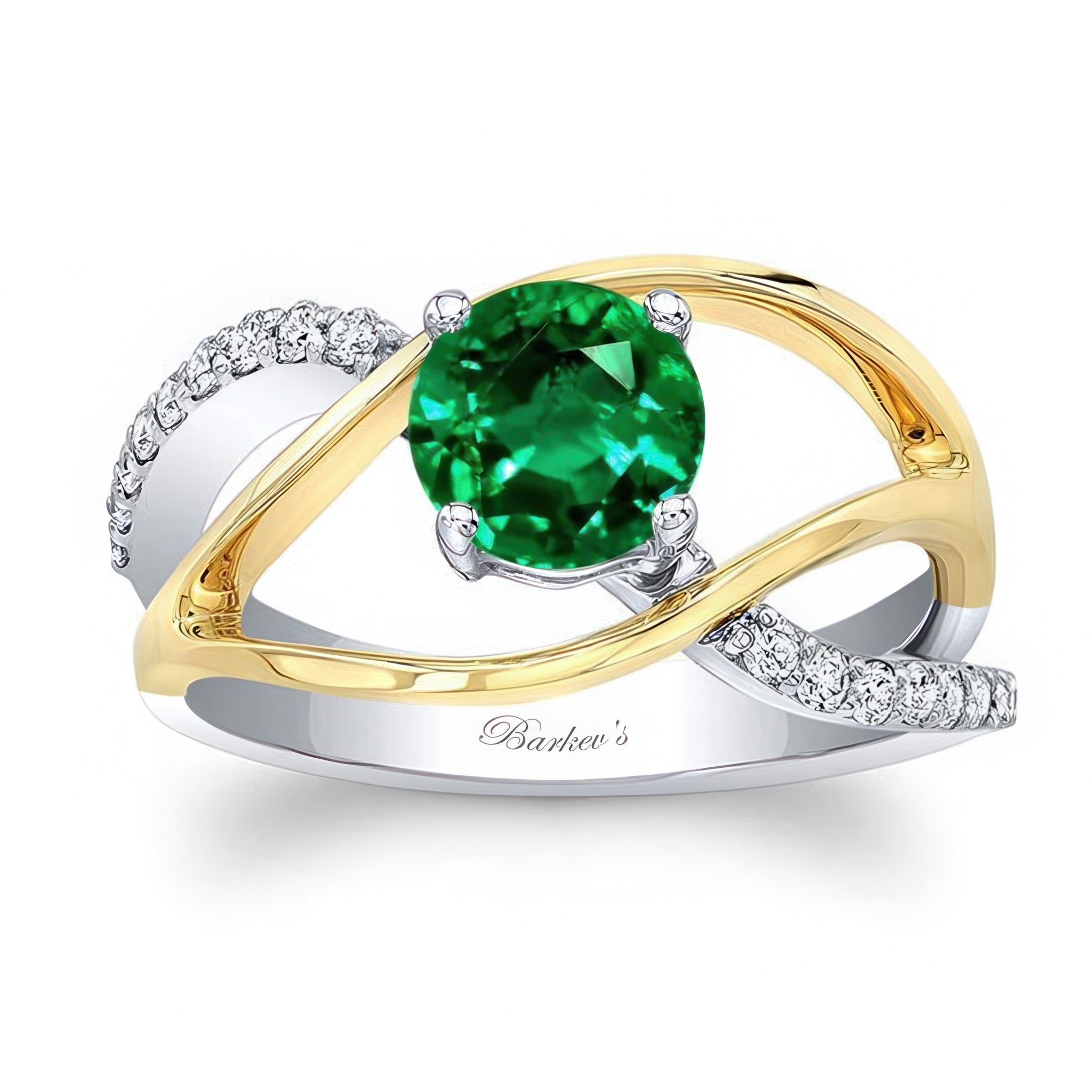 Open Shank Emerald And Diamond Ring