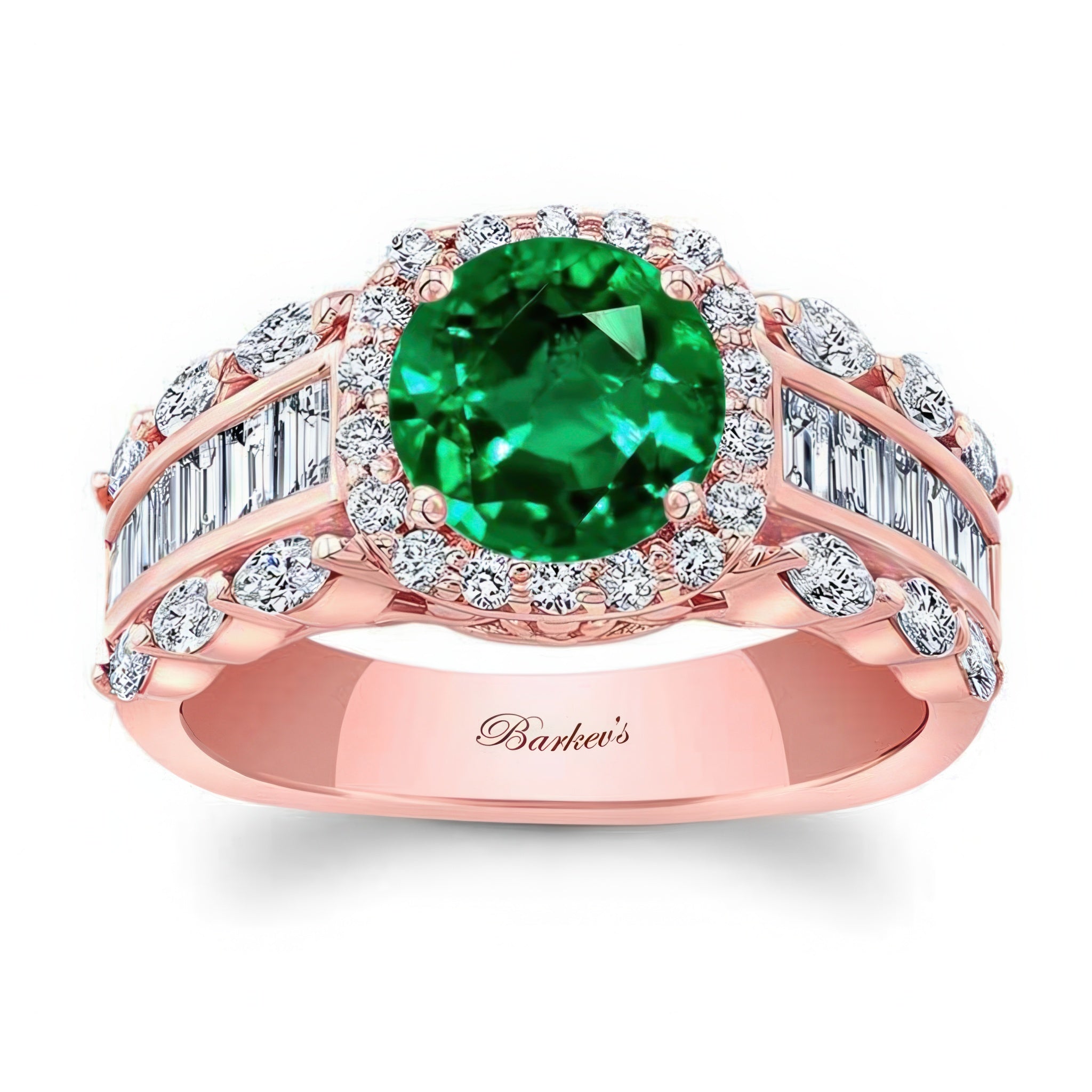 Emerald And Diamond Baguette Ring