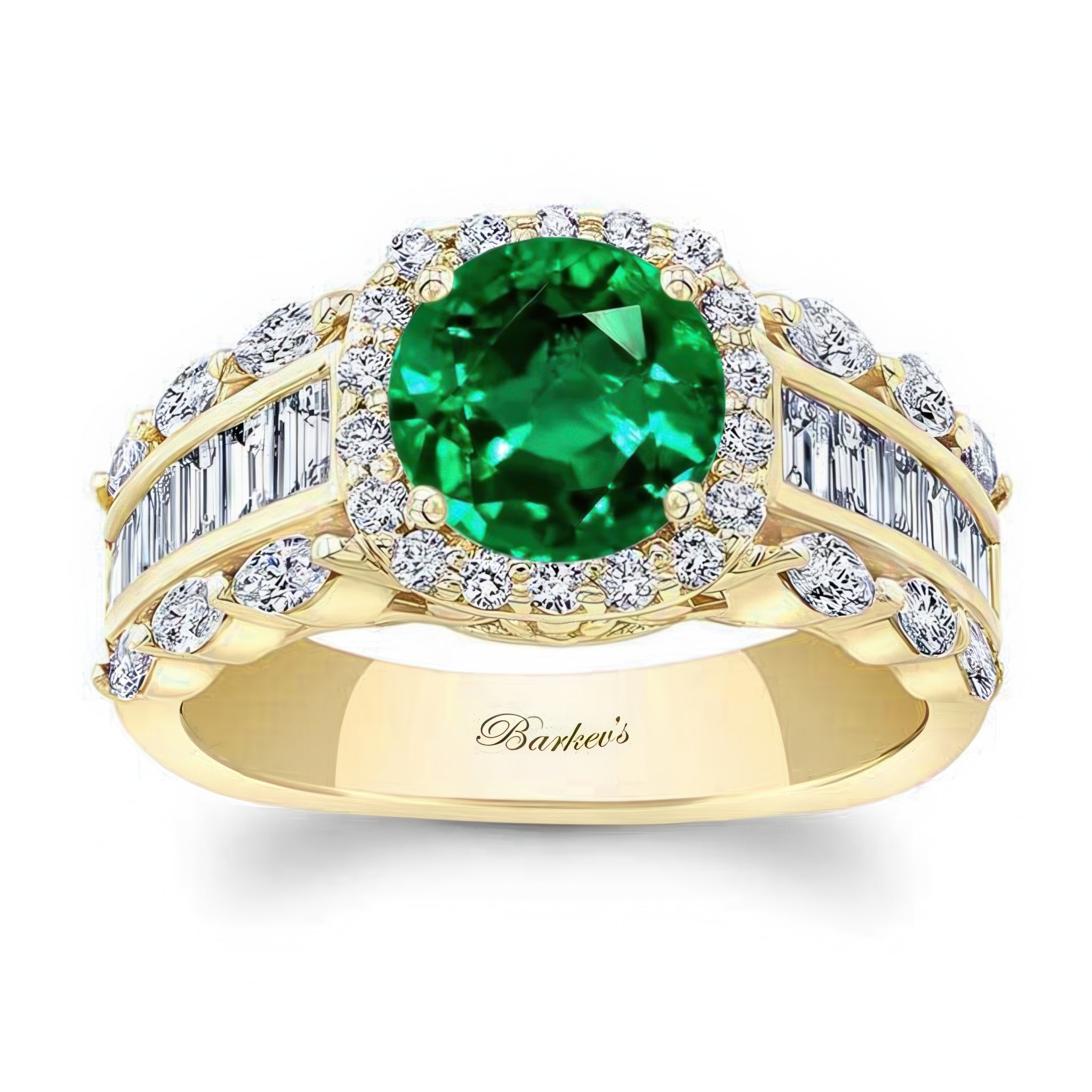 Emerald And Diamond Baguette Ring