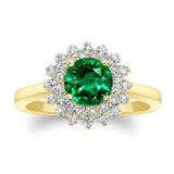 Starburst Emerald And Diamond Ring