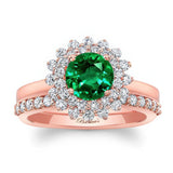 Starburst Emerald And Diamond Bridal Set