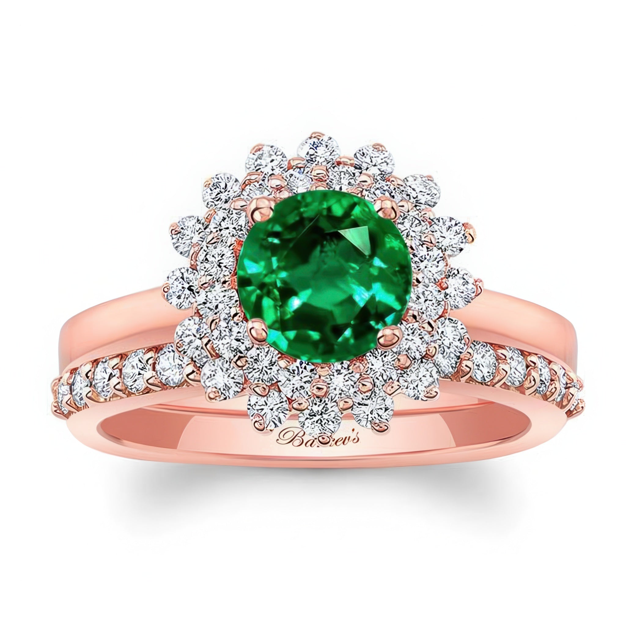 Starburst Emerald And Diamond Bridal Set