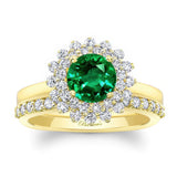 Starburst Emerald And Diamond Bridal Set