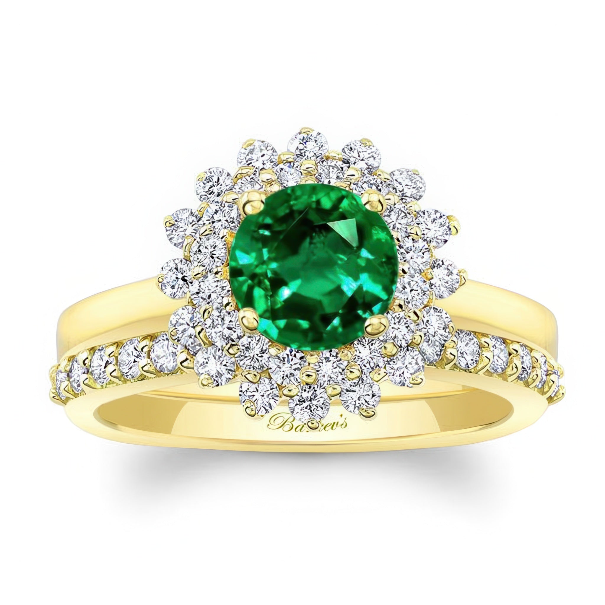 Starburst Emerald And Diamond Bridal Set