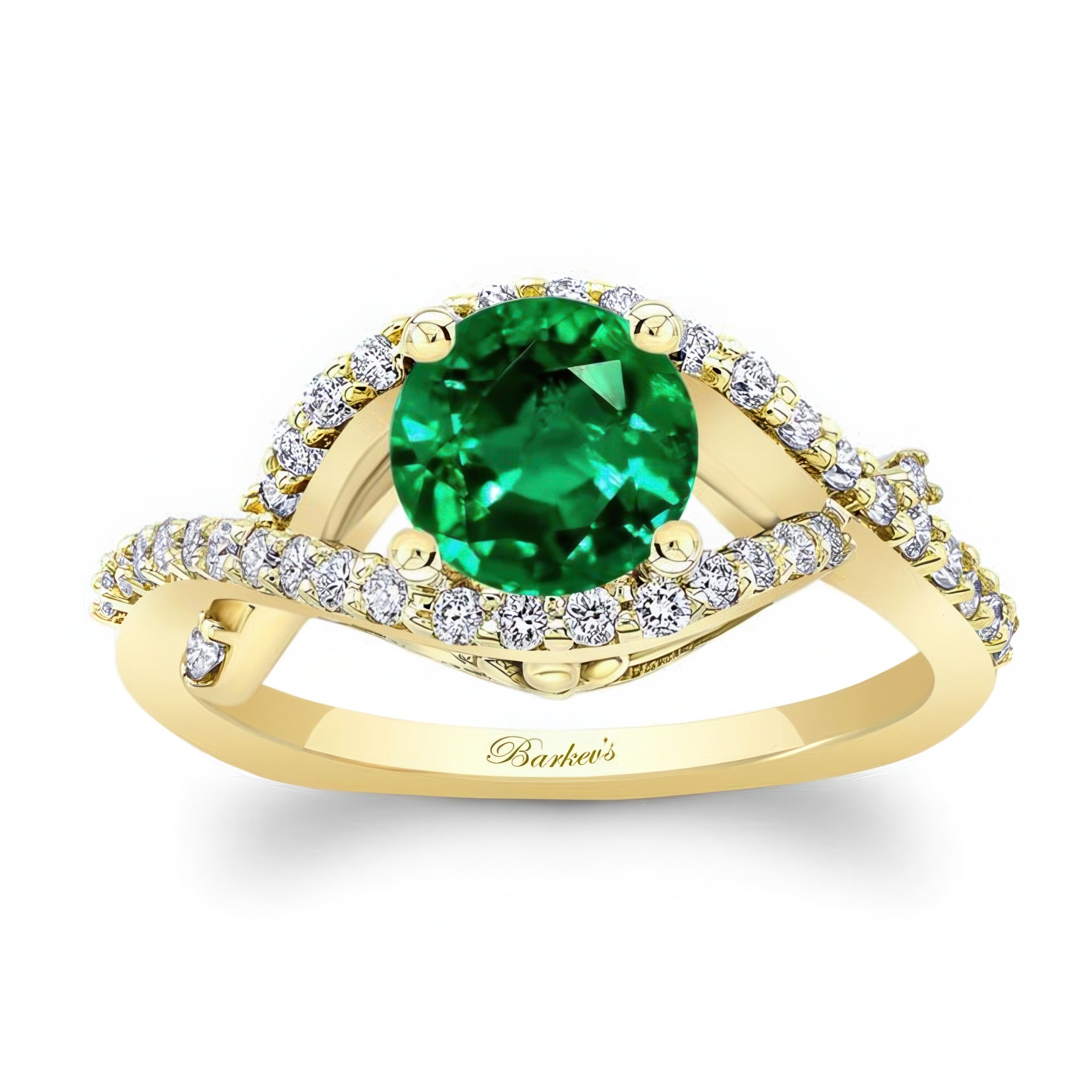 Criss Cross Emerald And Diamond Ring