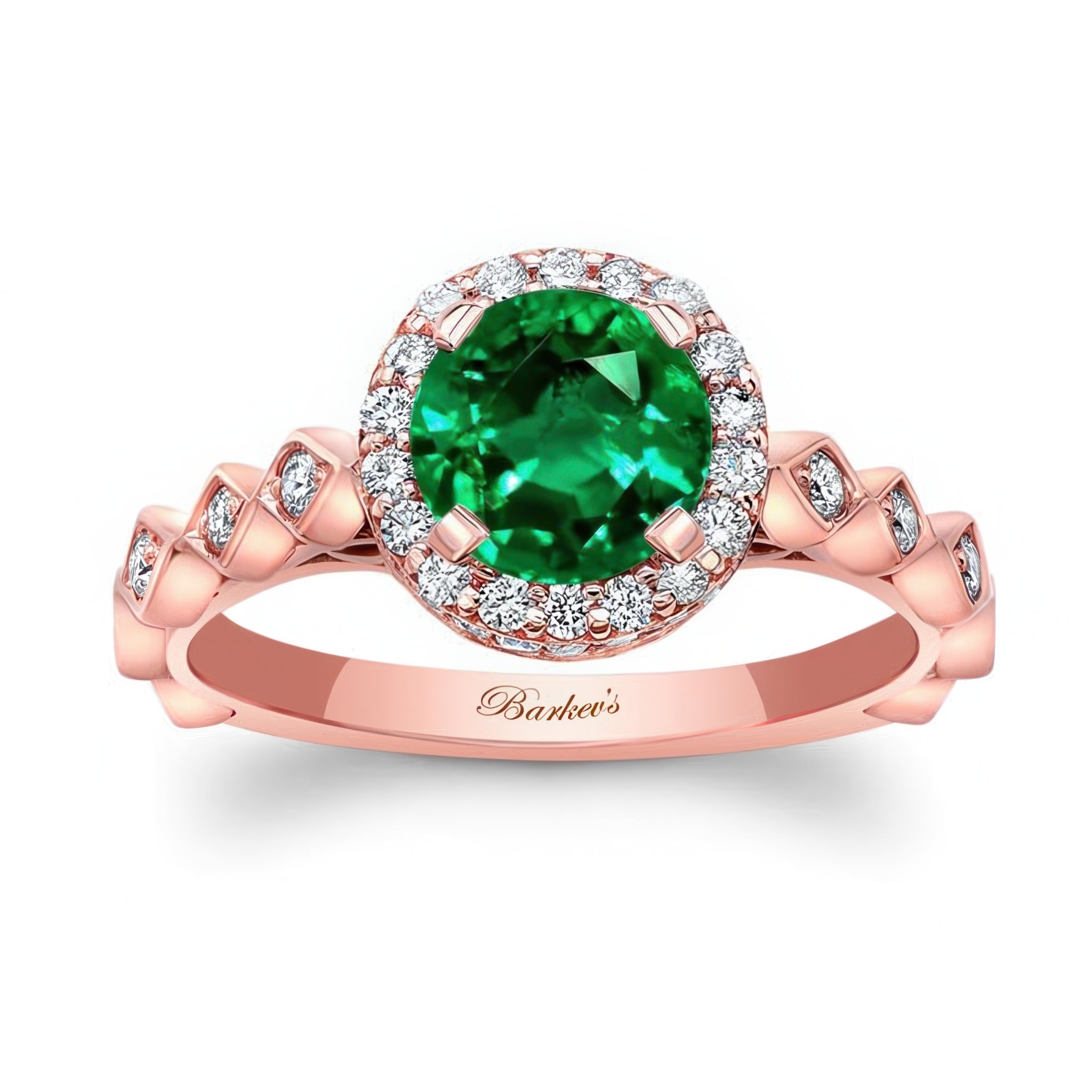 Vintage Halo Emerald And Diamond Ring