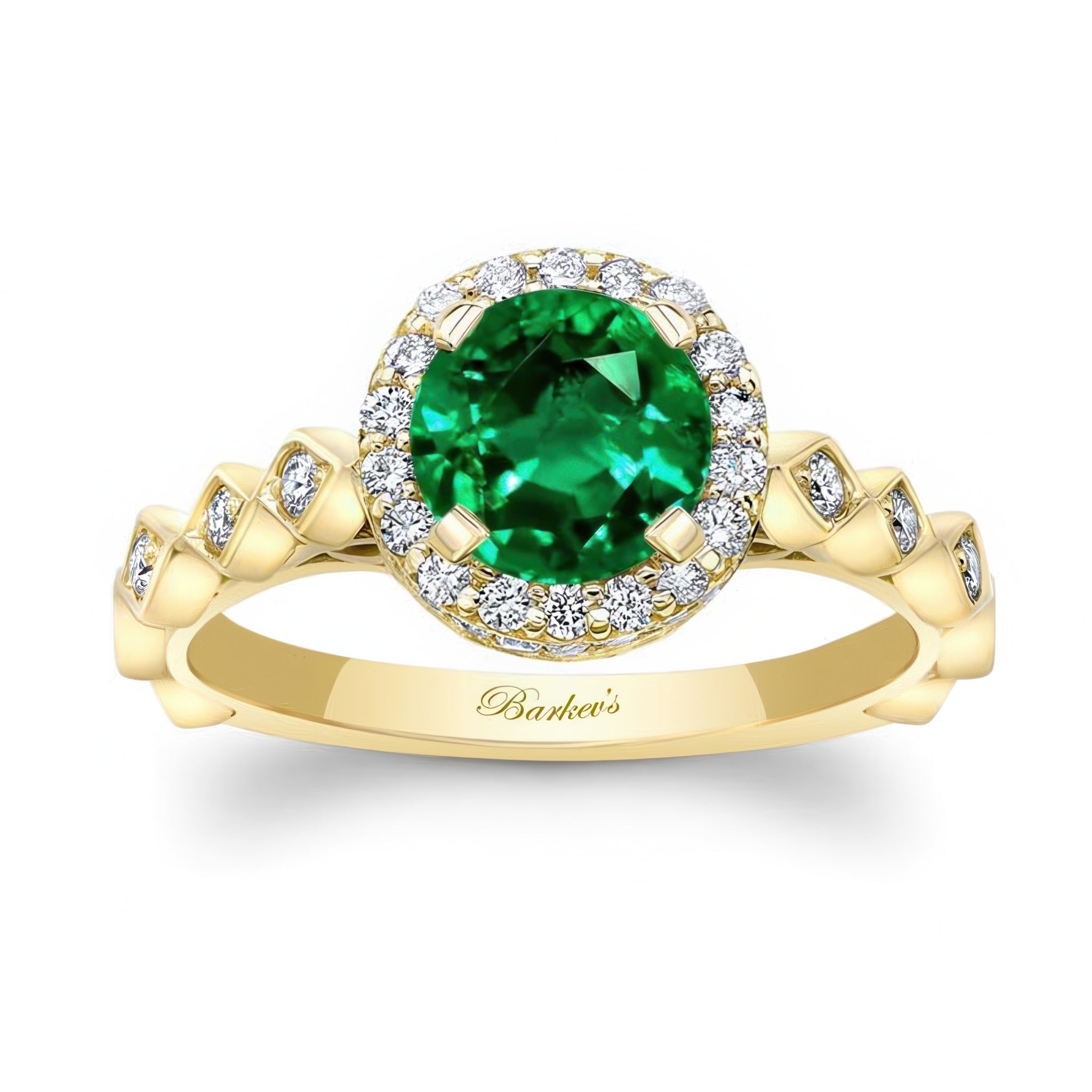 Vintage Halo Emerald And Diamond Ring