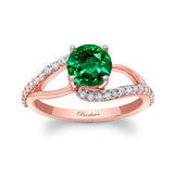 Split Shank Emerald And Diamond Ring