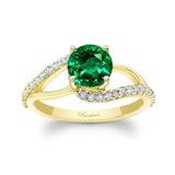 Split Shank Emerald And Diamond Ring