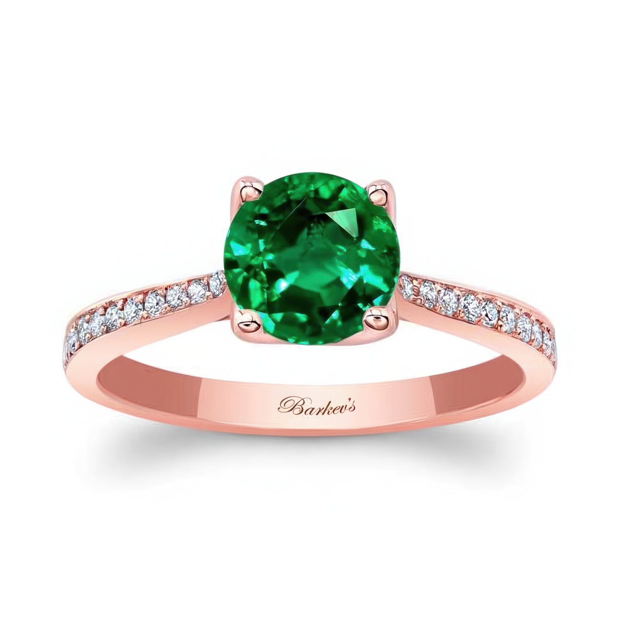 Classic Lab Grown Emerald And Diamond Engagement Ring