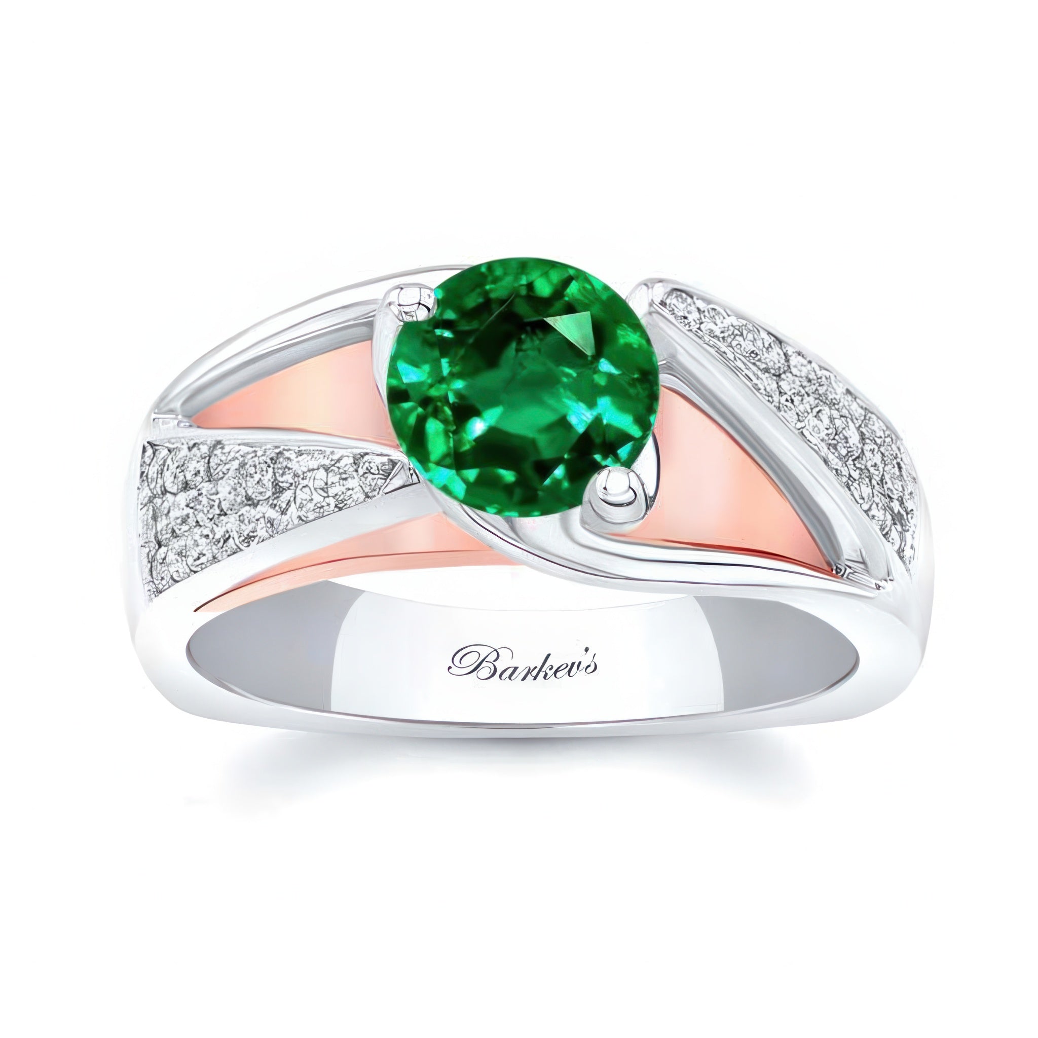 3 Row Emerald And Diamond Ring