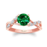Lab Emerald And Diamond Marquise Accent Ring