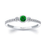 Mia Emerald Three Stone Diamond Promise Ring