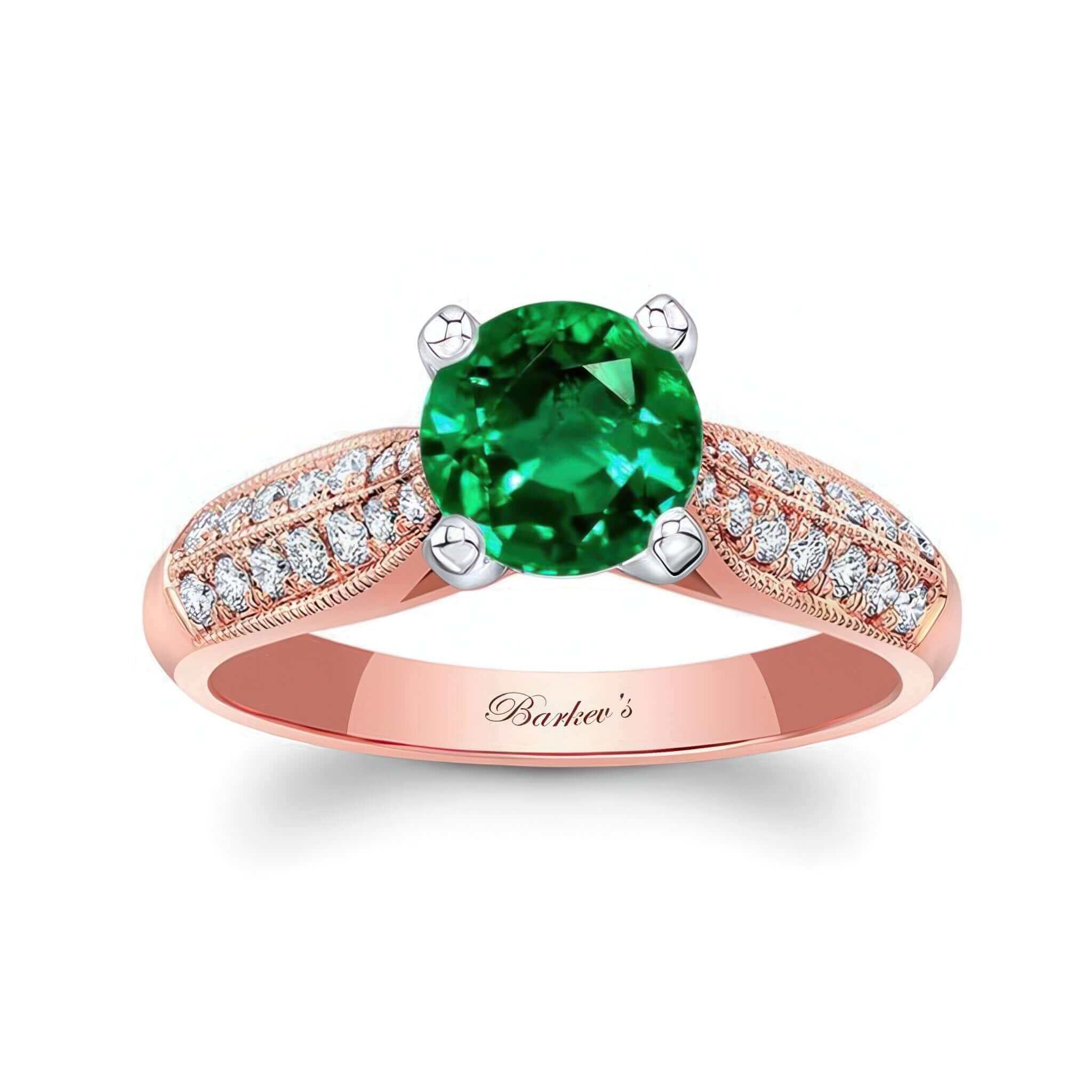 2 Row Emerald And Diamond Ring
