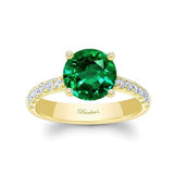 3 Carat Round Emerald And Diamond Engagement Ring