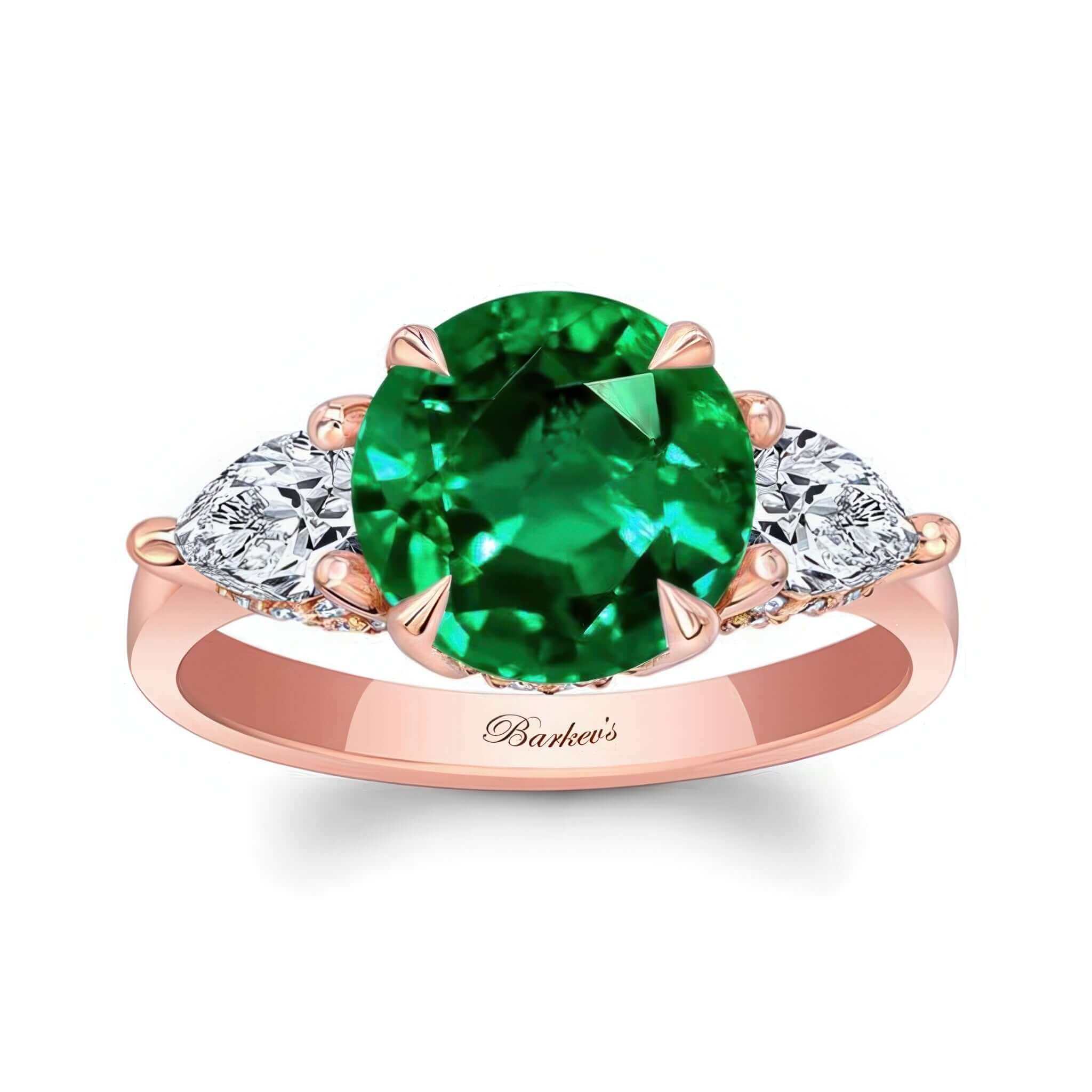3 Carat Round Emerald And Diamond Ring