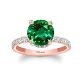 3 Carat Emerald And Diamond Halo Engagement Ring