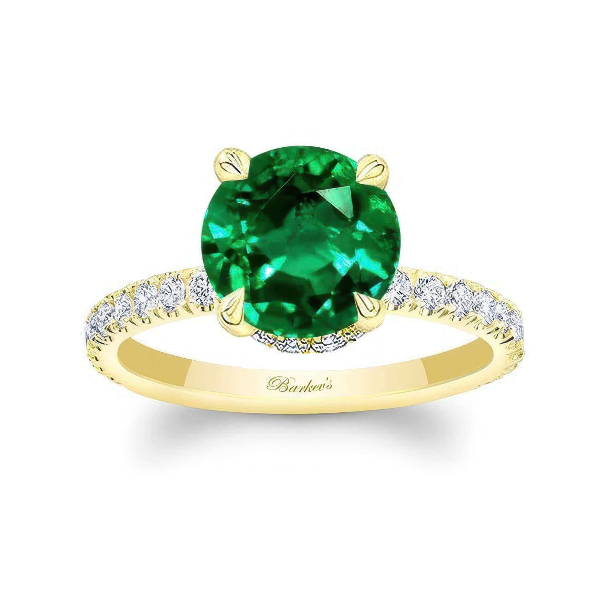 3 Carat Emerald And Diamond Halo Engagement Ring