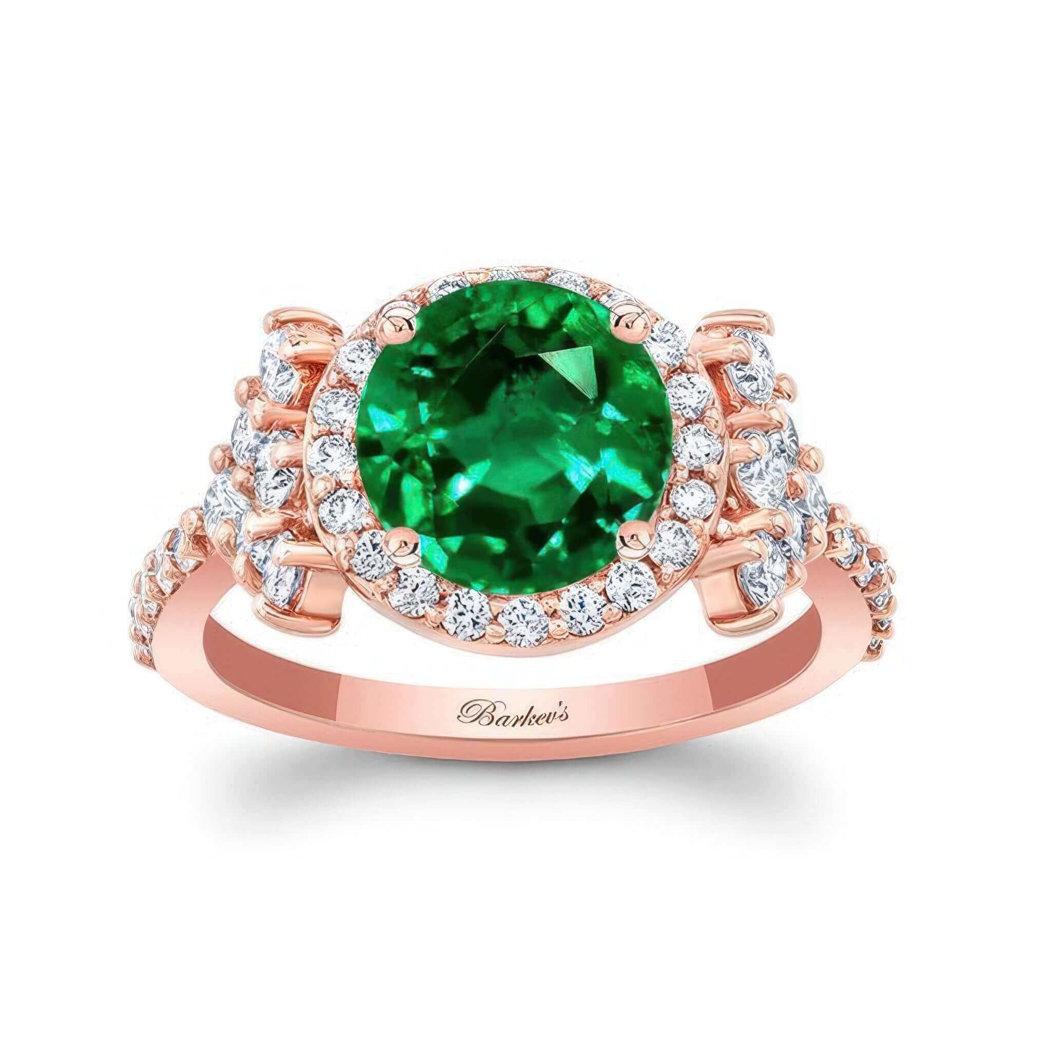 2 Carat Emerald And Diamond Cluster Ring