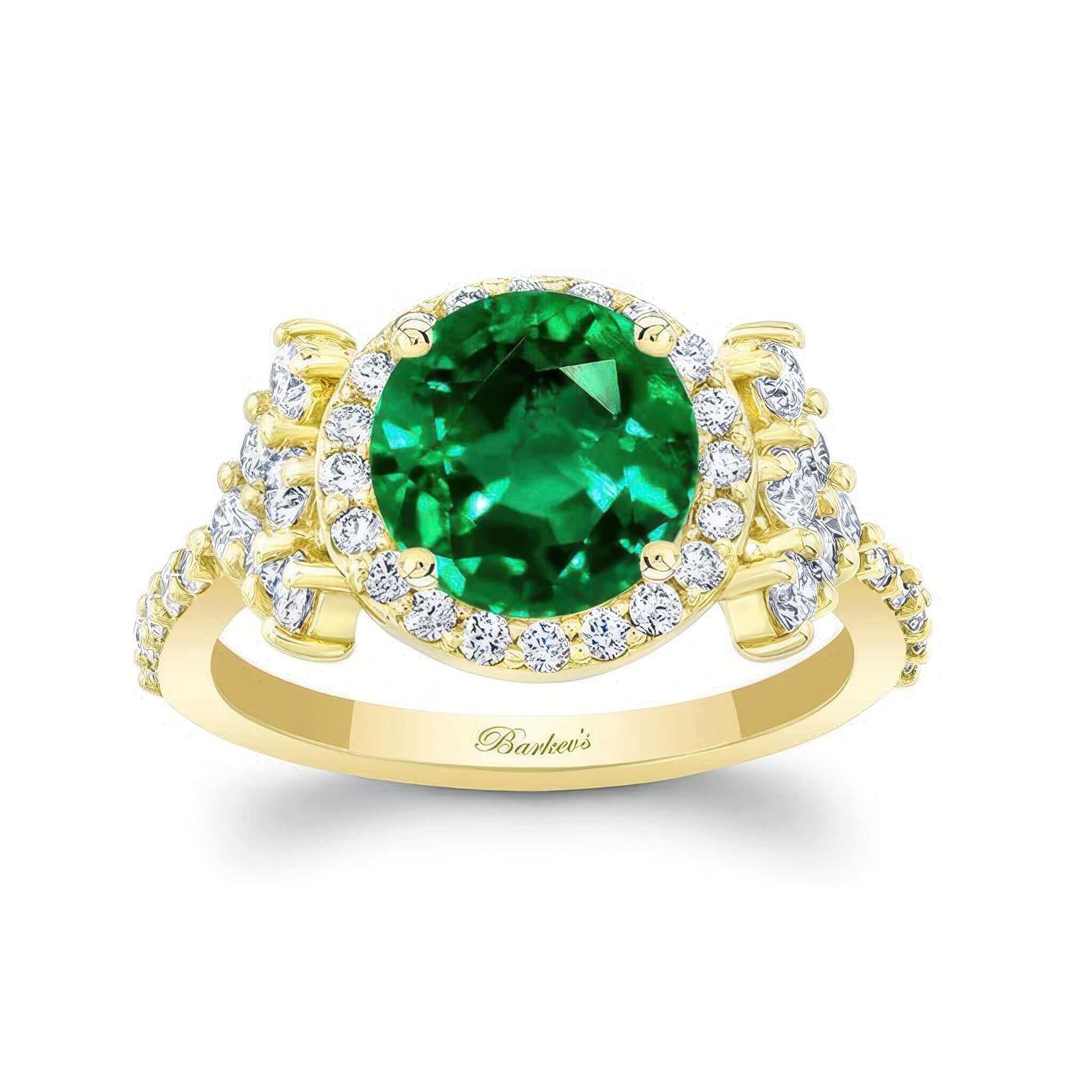 2 Carat Emerald And Diamond Cluster Ring