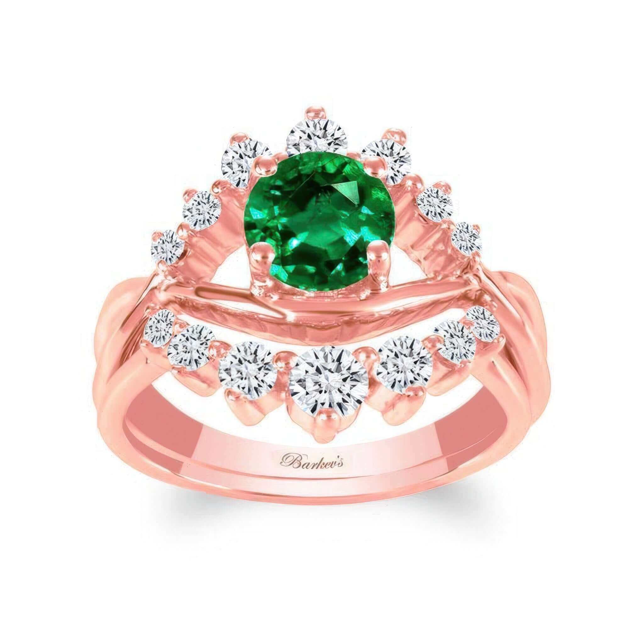 Emerald And Diamond Unique Wedding Set